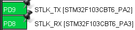 PD8 與 PD9 設定為 USART3 TX RX