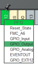 PF12 設定為 GPIO Output